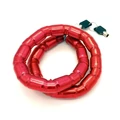 Extra erős, acélgyűrűs bicikli és motorkerékpár zár, 2 kulccsal, 24 mm / 80 cm méretben, piros