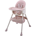 2 az 1-ben hordozható baba etetőszék, gyermekmagasító ülés, tálcával, pink