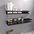 Fürdőszobai polc, konyhai tárolópolc 50 cm-es, rozsdamentes acélból, fekete színben