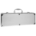 5 db-os grill eszközkészlet strapabíró fém kofferben, barbecue szett, 37x14x7 cm méretben