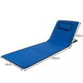 Összecsukható, hordozható napozószivacs, háttámasszal és párnával, 50x150 cm méretben, kék