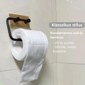 Elite Home® Falra szerelhető WC papír tartó, bambusz + acél, fekete