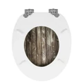 Elite Home® MDF WC ülőke lecsapódásgátló funkciós, lassan záródó fedéllel, fém zsanérokkal, barna fa deszka hatású