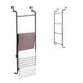 Elite Home® ajtóra akasztható fürdőszobai törölközőtartó, ruhaszárító, 4 szintes fém létra, matt fekete