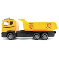 Rádiótávirányítós billentőplatós játék teherautó, 27 MHz-es technológiával, elemmel működtethető, sárga