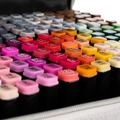 Kétvégű marker filctollkészlet tárolótáskában, rendszerezőkkel, 168 db-os, varázslatos színekben