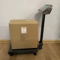 Elektronikus raktári mérleg, árumérleg, beépített akkumulátor, LCD kijelző, masszív fémszerkezet, 150 kg-ig, fekete