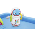 Felfújható medence gyerekeknek, vizes játszótér csúszdával, űrhajós témával, 228x206x84 cm méretben, 308 liter kapacitással