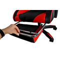 Gamer szék öko-bőr borítással, lábtartóval, 150 kg teherbírással, fekete-piros színben
