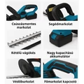 Hayami 96V MAX akkumulátoros sövényvágó 2 akksi, gyorstöltő és komplett tartozékok 