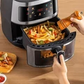 Air fryer, olaj nélküli forrólevegős sütő betekintőablakkal, 8 literes, 2400W, fekete