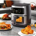 Air fryer, olaj nélküli forrólevegős sütő betekintőablakkal, 8 literes, 2400W, fekete