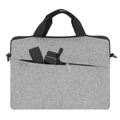 Laptop táska, 12-14" laptophoz vagy táblagéphez, válltáska, cipzáras, szövet, szürke