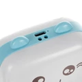 Mini hőpapíros nyomtató, Bluetooth kapcsolattal, USB csatlakozással, 10+1 tekercs papírral, cicamintás, kék-fehér színben
