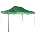 Összecsukható, fémvázas, kerti pavilon, sörsátor ponyvával, 3x4,5 m méretben, zöld
