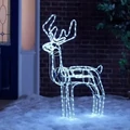 Mozgó fejű LED 3D rénszarvas kültéri dekoráció, 90 cm, hidegfehér
