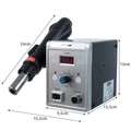 Forrólevegős forrasztópáka, forrasztóállomás, LCD kijelzővel, 3 db fúvókával, 100-500°C, 700W