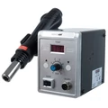 Forrólevegős forrasztópáka, forrasztóállomás, LCD kijelzővel, 3 db fúvókával, 100-500°C, 700W