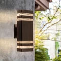 Worth Air kültéri, fali lámpa homlokzatra, vízálló kivitel IP65 védelemmel, 2 db E27 foglalattal, 60 W, fekete