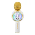 Vezeték nélküli fehér nyuszis karaoke mikrofon és hangszóró, RGB fényekkel és hangtorzítóval 