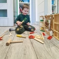 Fa szerszámkészlet, szerszámosláda gyerekeknek, fejlesztőjáték, kreativitás-, logika- és készségfejlesztő szett