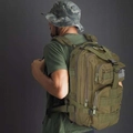 Katonai hátizsák túrázáshoz, 38 literes kapacitással, 5 rekeszes, zöld