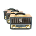Akkumulátoros USB és AUX csatlakozós FM/AM/SW rádió, MP3 lejátszó távirányítóval, sötétbarna