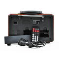 Akkumulátoros USB és AUX csatlakozós FM/AM/SW rádió, MP3 lejátszó távirányítóval, sötétbarna