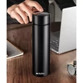Prémium, intelligens, fémfalú termosz LED hőmérséklet-kijelzővel, 0,5 liter kapacitással, fekete