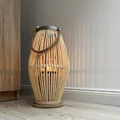 Bambusz rattan lámpa teraszra, gyertyatartó