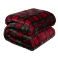 Vastag, puha kétszemélyes-kétoldalas, karácsonyi takaró, kockás mintával, 160x200 cm méretben