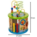 Többfunkciós fa készségfejlesztő henger, interaktív oktatójáték, 11 különböző játékkal