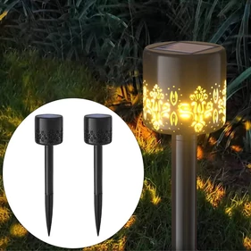 Melegfehér fényű napelemes LED kerti hangulatvilágítás, 30 cm, 2db