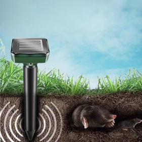 Értékcsökkent - 4 db napelemes vakondriasztó, ultrahangos kártevő riasztó, 24 cm-s