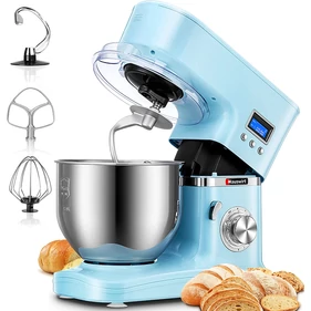 Hauswirt 8 sebességes konyhai robotgép, 550 W teljesítménnyel, 5 literes keverőtállal, világoskék