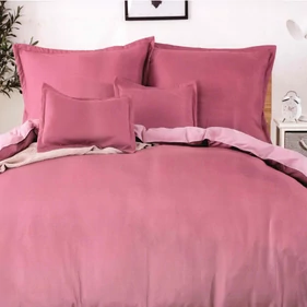 Prémium 7 részes 100% pamut ágyneműhuzat garnitúra, mályva-rózsaszín