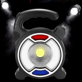 COB Work LED-es munkalámpa, kempinglámpa powerbank funkcióval, napelemmel