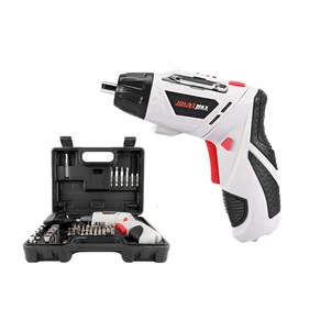 Akkumulátoros csavarbehajtó készlet forgatható markolattal, műanyag kofferben