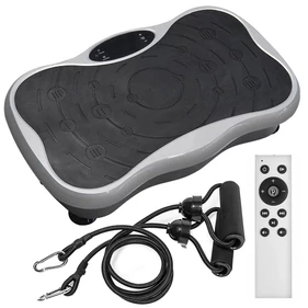 Értékcsökkent - Vibrációs tréner edzőpad távirányítóval és gumikötéllel - ezüst/fekete