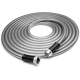 Csavarodásmentes extra erős fém locsolótömlő gyorscsatlakozóval, 15 méter