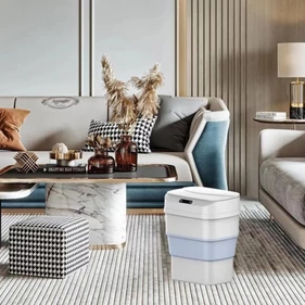 Szenzoros szemetes, automata, intelligens összecsukható bűzzáras kuka, 17,5 liter