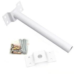 Fali acél tartókonzol és rögzítő készlet utcai és udvari napelemes lámpákhoz - fehér