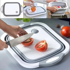 Többfunkciós összehajtható gyümölcsmosó, vágódeszka, kosár, 30x40 cm