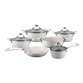 Royalty Line 10 darabos edénykészlet, üvegfedővel, márvány bevonat, rl-5010crm, fehér 