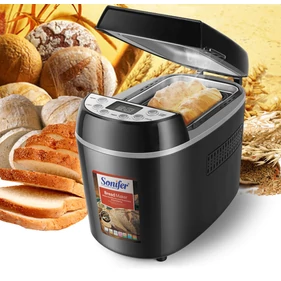 Sonifer kenyérsütő készülék 12 programmal, melegen tartó funkcióval, 870W, fekete