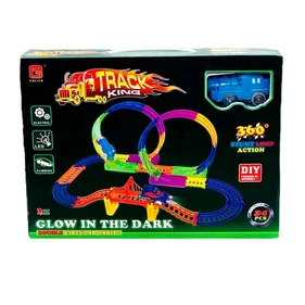 Track King világítós mágikus autópálya készlet LED-es kisautóval