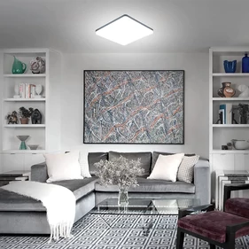 Négyzet alakú mennyezeti UFO lámpa, E27 adapterrel, 48 W