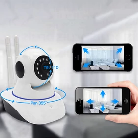 Távolról vezérelhető éjjellátó WiFi IP HD kamera forgatható és dönthető fejjel