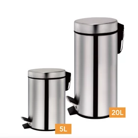 Értékcsökkent - Zurrichberg 2 részes rozsdamentes acél szemetes szett, 5+20 literes