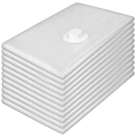 Vákuumzsák készlet ágyneműk és ruhák tárolására, 10 db 50×70 cm-es vákuumzsákkal, kézi légszivattyúval